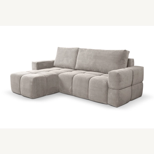 Fumo Komfortowa sofa narożna pikowana Tkanina Onega 14